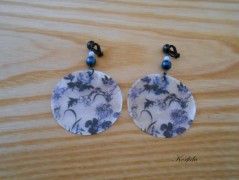 Náušnice fialové s černou (96/18)