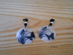 Náušnice fialové s černou (96/18)