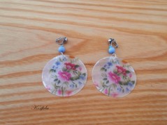 Náušnice fialové s černou (96/18)