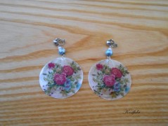 Náušnice fialové s černou (96/18)