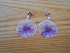 Náušnice fialové s černou (96/18)