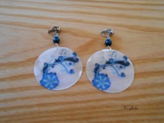 Náušnice fialové s černou (96/18)