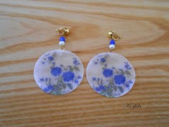 Náušnice fialové s černou (96/18)