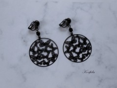 Náušnice fialové s černou (96/18)