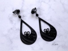 Náušnice fialové s černou (96/18)