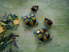 Náušnice fialové s černou (96/18)