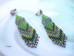 Náušnice fialové s černou (96/18)