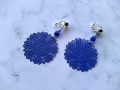 Náušnice fialové s černou (96/18)