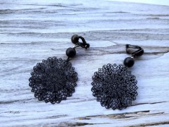 Náušnice fialové s černou (96/18)