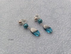 Náušnice fialové s černou (96/18)