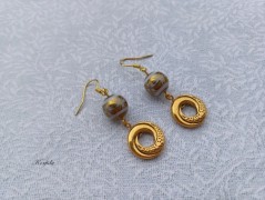 Náušnice fialové s černou (96/18)