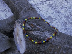 Náušnice fialové s černou (96/18)