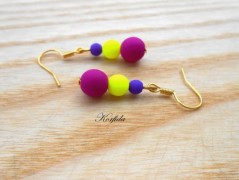 Náušnice fialové s černou (96/18)