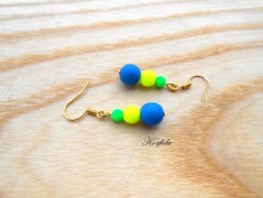 Náušnice fialové s černou (96/18)