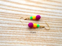 Náušnice fialové s černou (96/18)