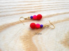 Náušnice fialové s černou (96/18)