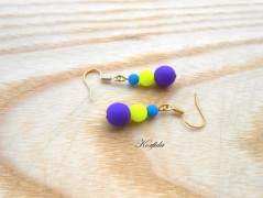 Náušnice fialové s černou (96/18)