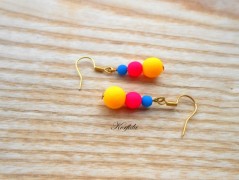 Náušnice fialové s černou (96/18)