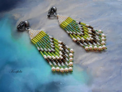 Náušnice fialové s černou (96/18)