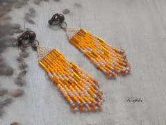 Náušnice fialové s černou (96/18)