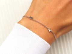 Zlatý korálkový náramek s perlou