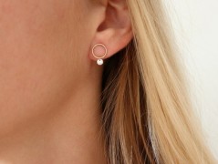 Zlatý korálkový náramek s perlou