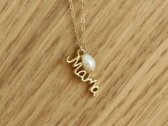 Zlatý korálkový náramek s perlou