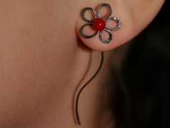 Náušnice  - Kočka černoočka - ocel