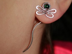 Náušnice  - Kočka černoočka - ocel