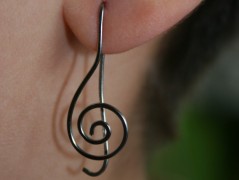 Náušnice  - Kočka černoočka - ocel