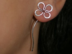 Náušnice  - Kočka černoočka - ocel