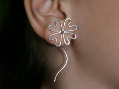 Náušnice  - Kočka černoočka - ocel