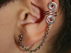 Náušnice  - Kočka černoočka - ocel