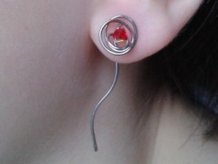 Náušnice  - Kočka černoočka - ocel