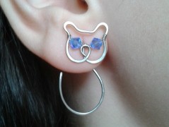 Náušnice  - Kočka černoočka - ocel