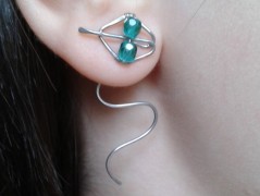 Náušnice  - Kočka černoočka - ocel