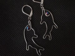 Náušnice  - Kočka černoočka - ocel