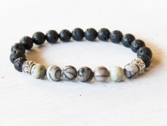Energetický náramek-Howlit a Jaspis