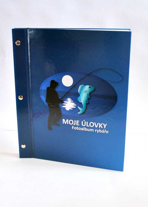 Fotoalbum rybáře - modré fotografie modrá modré fotoalbum muž rybář fotky lovec pro muže rybářské syn pro rybáře pro syna 