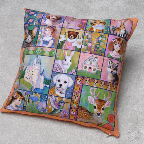 Povlak na polštář - Dětský svět povlak na polštář dětský polštář dětský povlak barevný povlak povlak s obrázky barevný polštář polštářek se zvířátky 