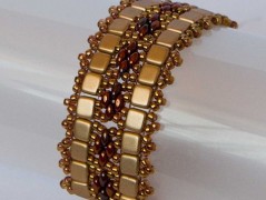 Náramek - zlato hnědý - duhový